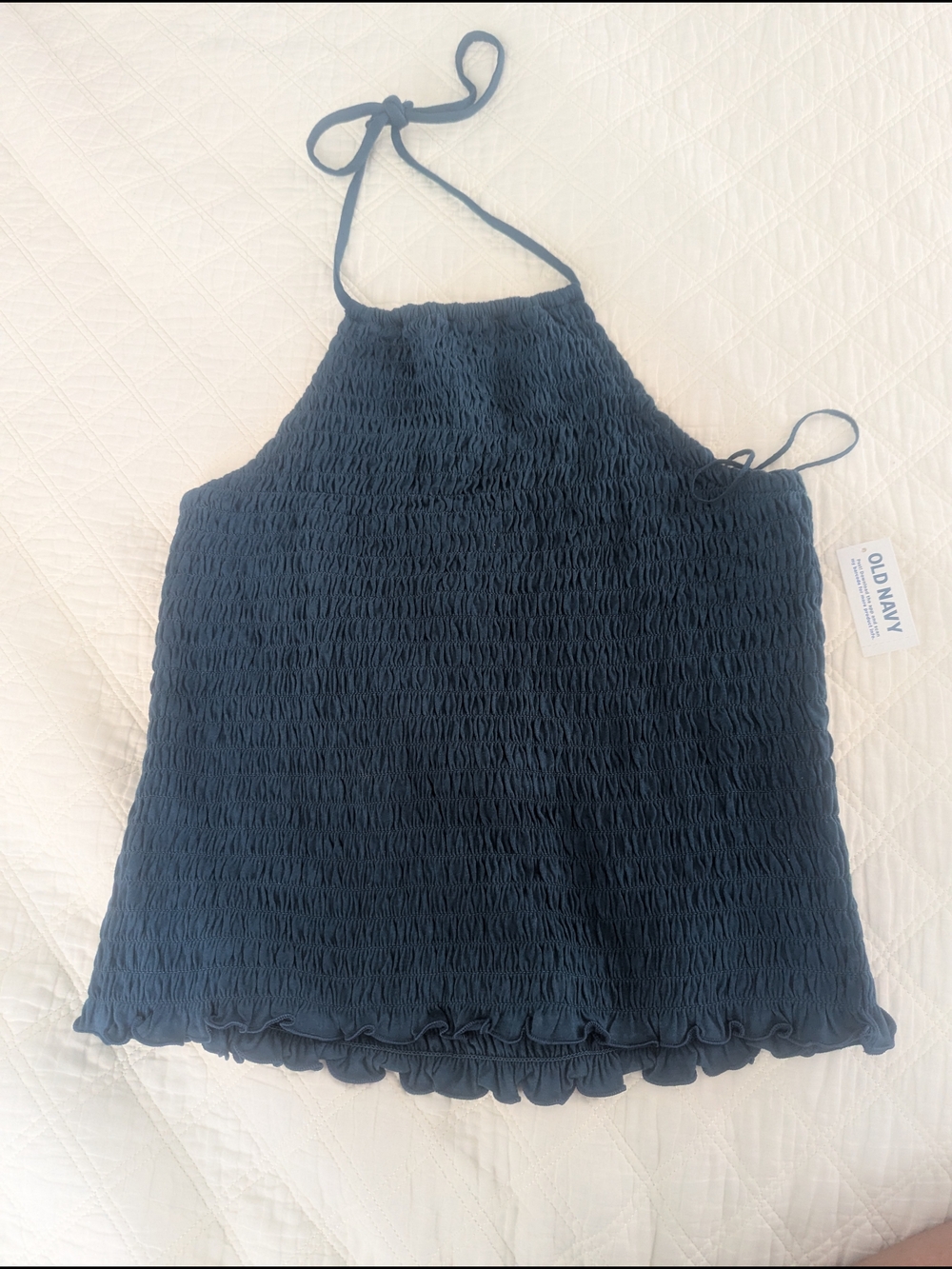 Old Navy Navy Smocked Halter Cami